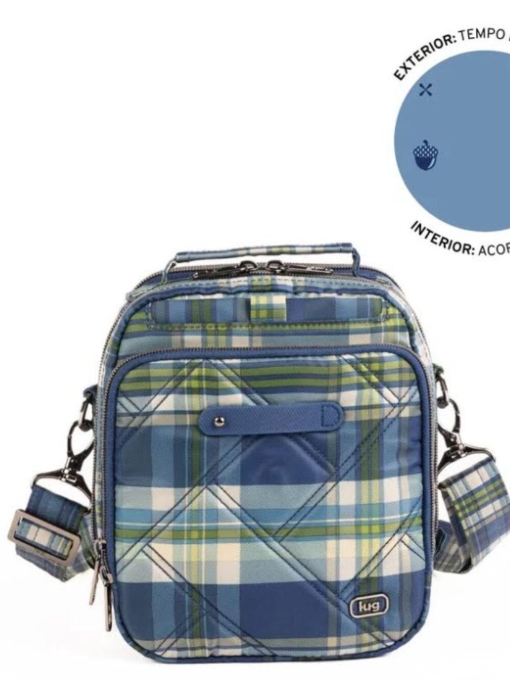 Lug Skeeter Bridge Convertible Crossbody Tempo Plaid Blue